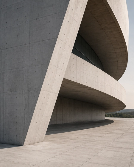 Mimari beton yapı, geometrik köşe detayı